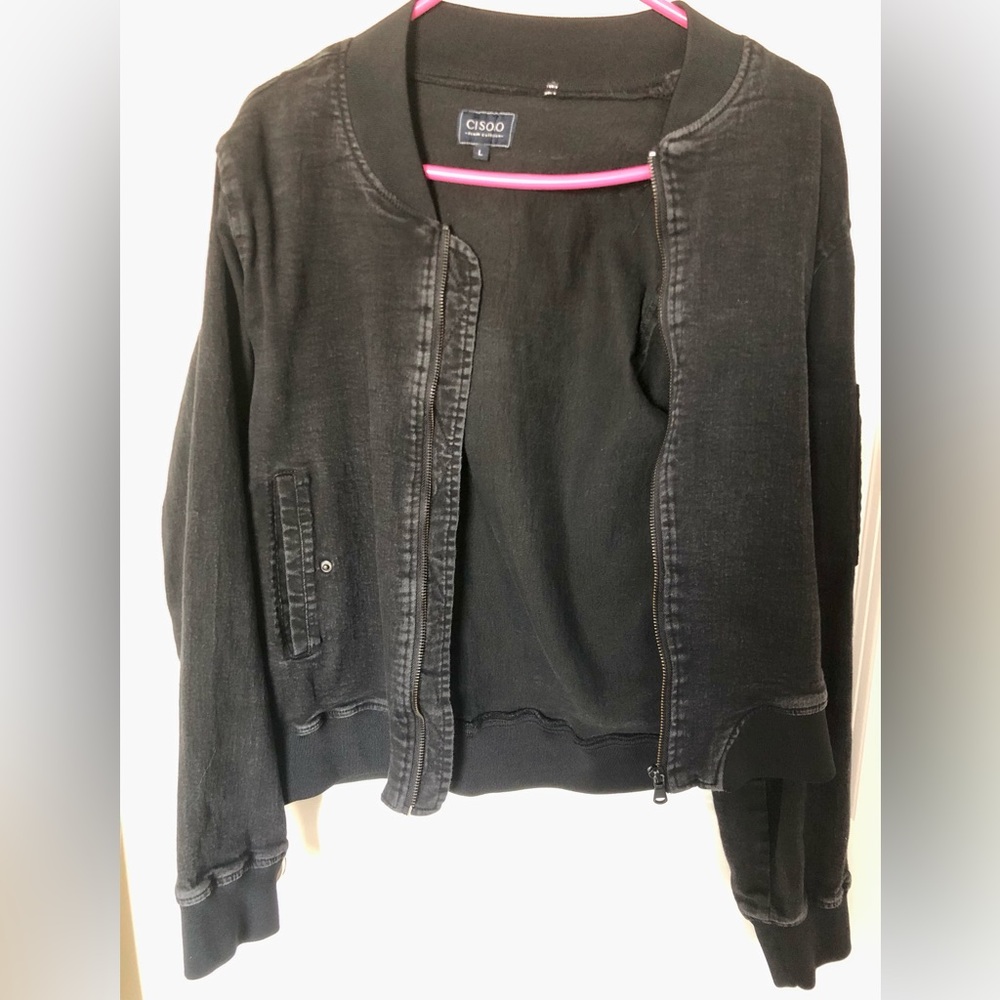 Ci Sono Women’s Denim Bomber Jacket, Size Large